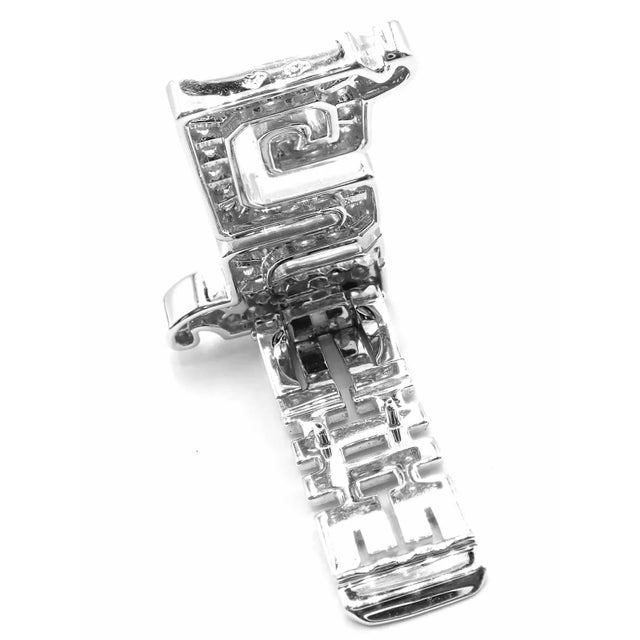 Silver Cartier Le Baiser Du Dragon 18k White Gold Diamond Ruby Pin Clip For Sale - Image 8 of 8