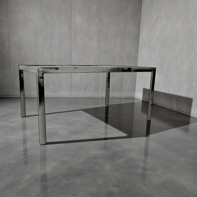 Modernist Milo Baughman for D. I. A. Chrome and Glass Dining Table With 20” Leaf Extension For Sale - Image 10 of 14