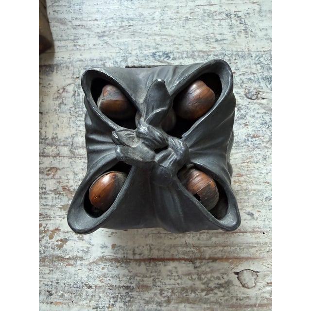 1920s Antique Bronze Gathered Box W"nuts For Sale - Image 5 of 11
