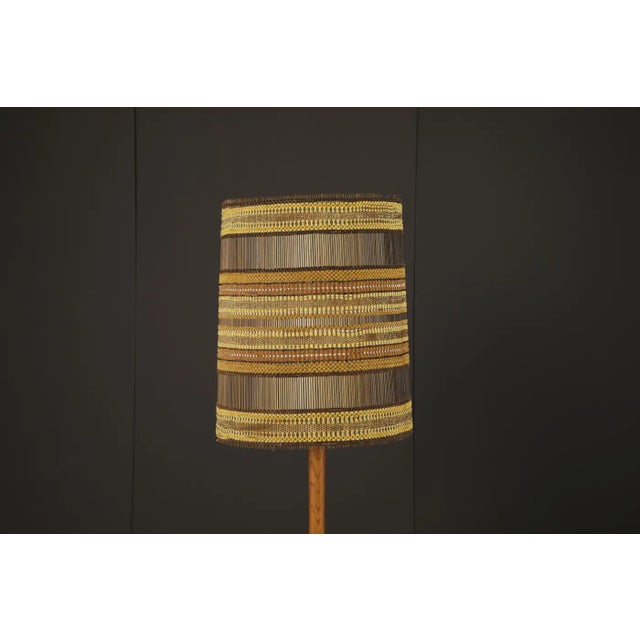Mid-Century Modern Maria Kipp Vintage Woven Fiber Lampshade in Amber, Gold, and Burnt Sienna, 1960s For Sale - Image 3 of 10