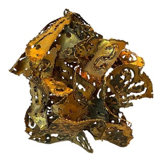 Torch Cut Tom Greene Style Table Top Sculpture Brutalist Mid For Sale