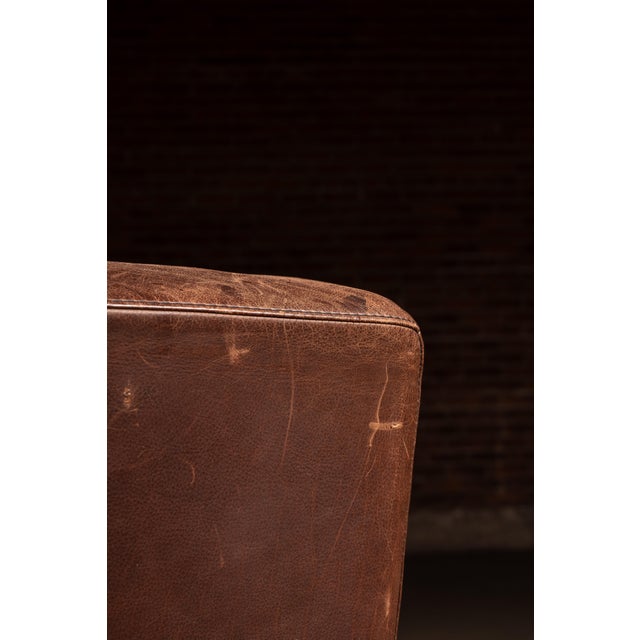 Mid 20th Century Art Deco Leather Club Chair and Ottoman by Legacy Leather For Sale - Image 14 of 15