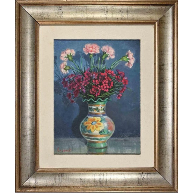 Carlo Corsetti, Flowers, Oil on Canvas, 1970s For Sale - Image 4 of 4