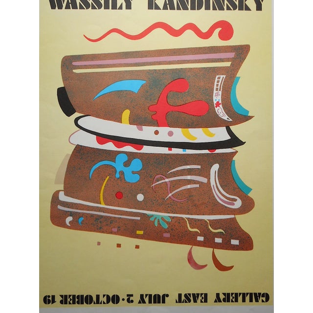 Abstract Mid 20th C. Modern Elephant Folio Size Abstract Kandinsky Lithograph- 20"x26" For Sale - Image 3 of 3