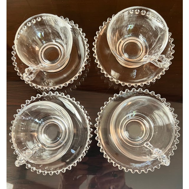 Mid 20th Century Vintage Imperial Candlewick Cup and Saucer - Set of 4 For Sale - Image 5 of 10