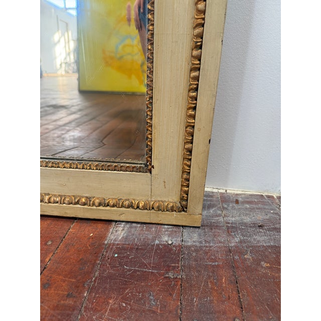 19th Century, French Louis XVI Painted and Giltwood Overmantel Mirror For Sale - Image 9 of 12