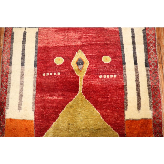 Red Vintage Turkish Anatolian Horseback Prayer Rug - 3' x 4' For Sale - Image 8 of 10