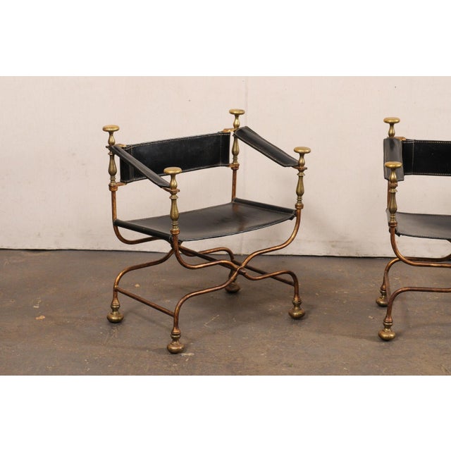 Mid 20th Century Curule Savonarola Chairs from Italy - A Pair For Sale - Image 11 of 11