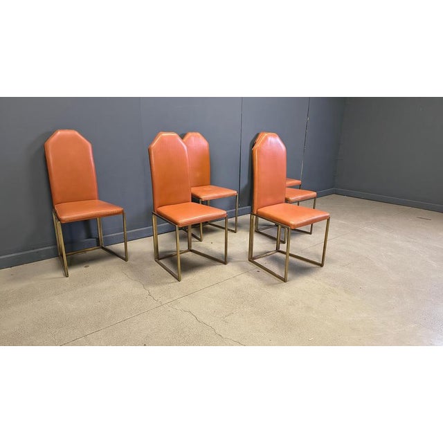 Vintage Brass Dining Chairs from Belgo Chrom, 1970s, Set of 6 For Sale - Image 6 of 15