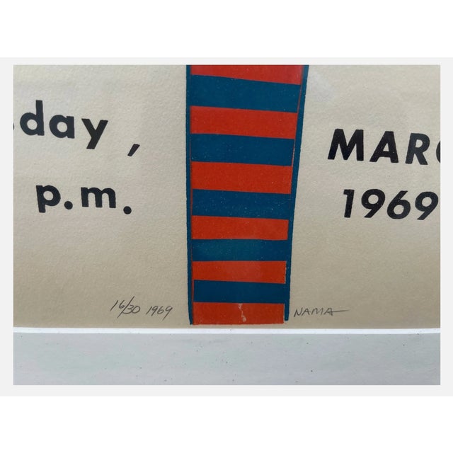 1960s George Nama Signed 16/30 1969 Screenprint Poetry Forum Abstract Framed For Sale - Image 5 of 6