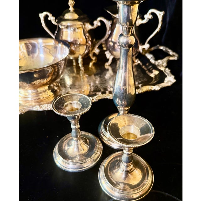 Victorian Vintage Silver-Plated on Copper Tea and Coffee Service Set For Sale - Image 3 of 11