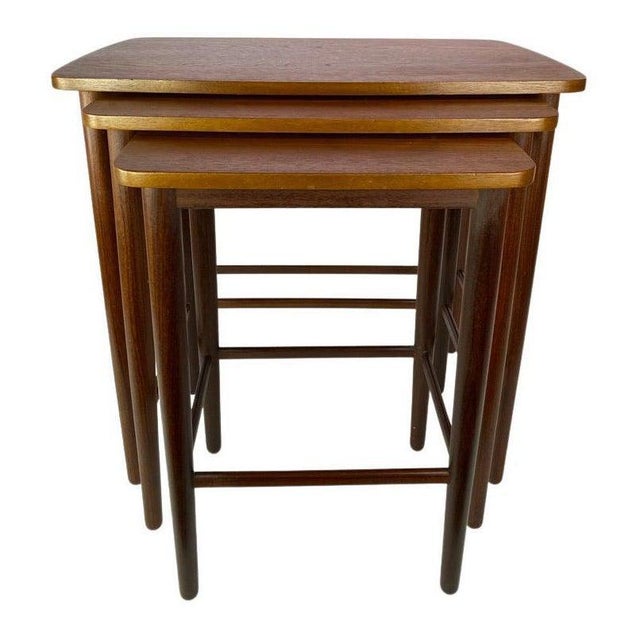 Danish Nesting Tables in Teak, 1960s, Set of 3 For Sale - Image 9 of 9