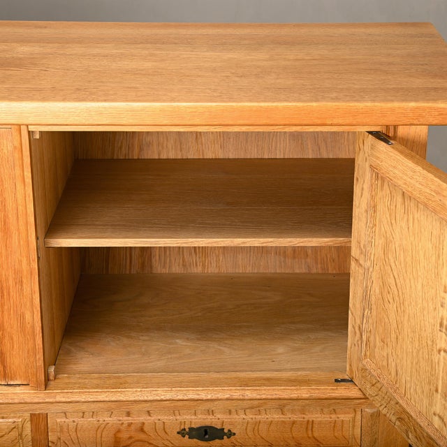 Mid-Century Modern Brutalist Sideboard in Oak by Henning Kjærnulf, 1960s For Sale - Image 14 of 18
