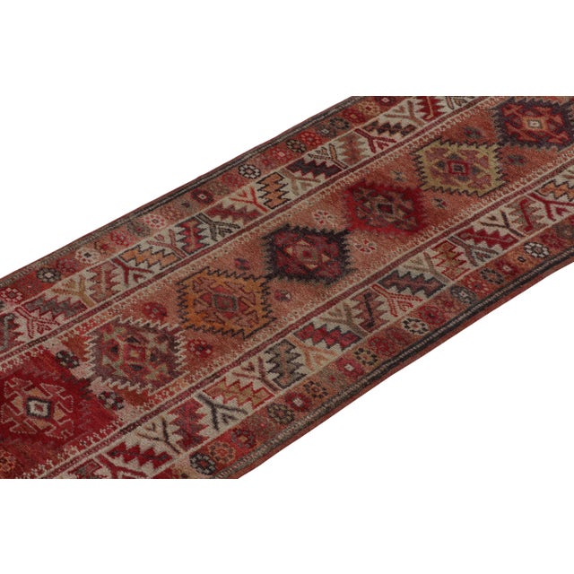 Rug & Kilim Vintage Turkish Tribal Runner in Red With Colorful Geometric Patterns For Sale - Image 4 of 7
