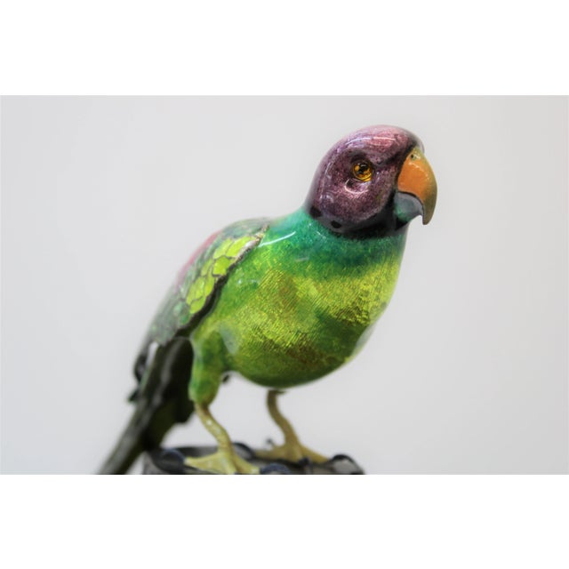 C. 21st Century Stunning Hand Crafted Silver & Enamel Beautiful Parrot by Francesco Rigozzi. This amazing Hand crafted...
