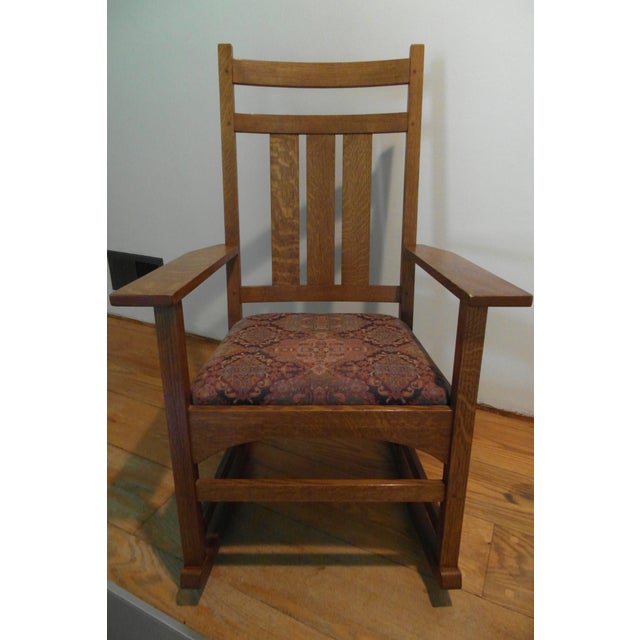 1990s Stickley Quartersawn Oak Rocker For Sale - Image 13 of 13