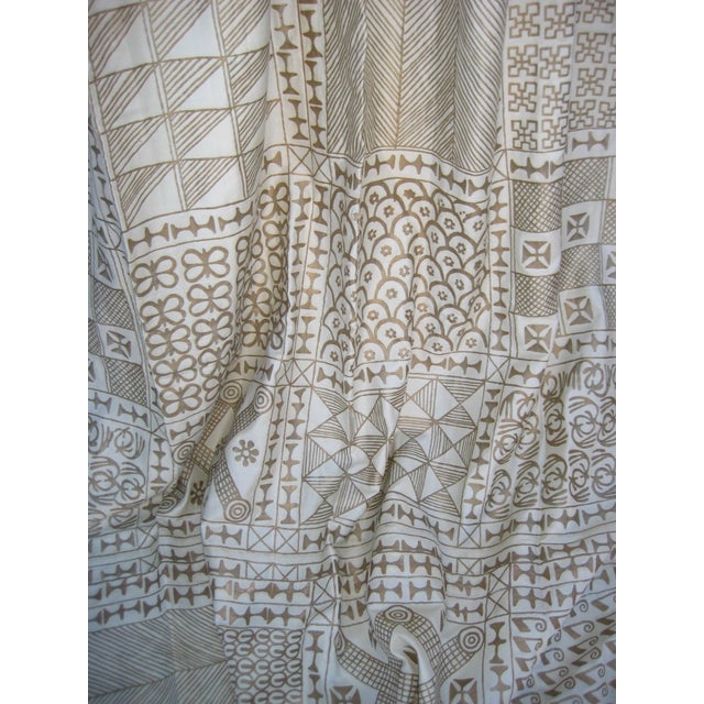 Textile Fortuny Ashanti Gold and Ivory Vintage Curtain - Drapes a Pair For Sale - Image 7 of 12