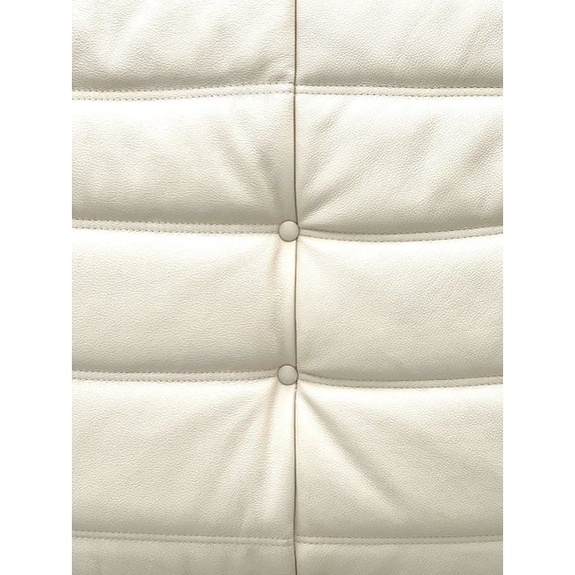 French White Leather Togo Lounge Chair by Michel Ducaroy for Ligne Roset, 1970s For Sale - Image 9 of 11