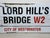 Lord Hill’s Bridge W2 – Original City of Westminster Enamel Street Sign with Certificate (Sir Misha Black, c.1967)...