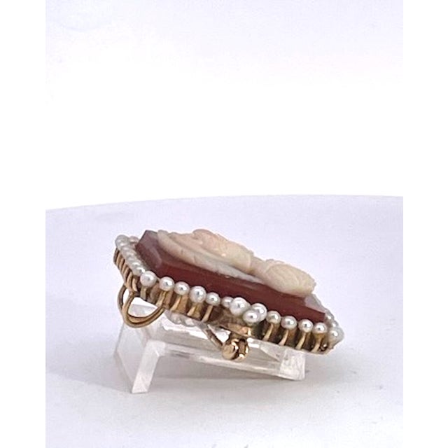 Art Nouveau Late 19th Century Agate Cameo Finely Detailed Mars and Bellona For Sale - Image 3 of 9