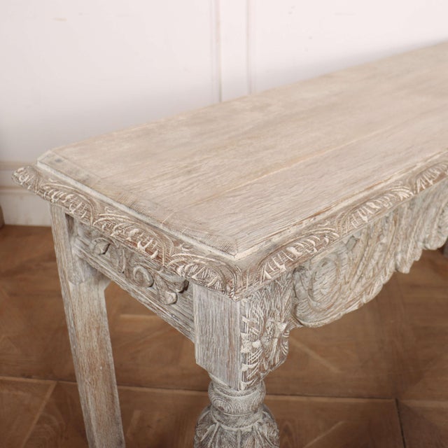 English Carved and Bleached Console Table, 1890s For Sale - Image 12 of 14
