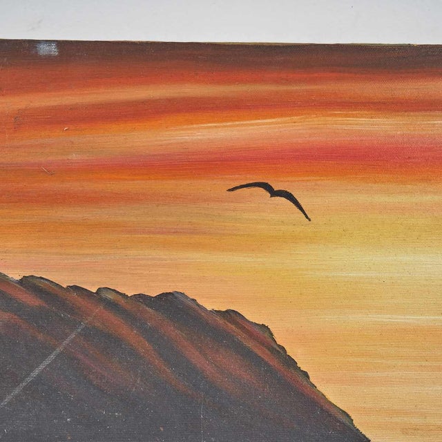 Unknown, Desolation Sea at Sunset, 2000s, Oil on Canvas For Sale - Image 8 of 9
