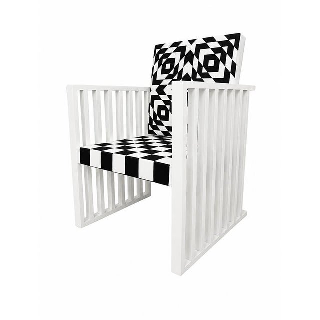 White Wooden Armchair, 1980s For Sale - Image 4 of 6