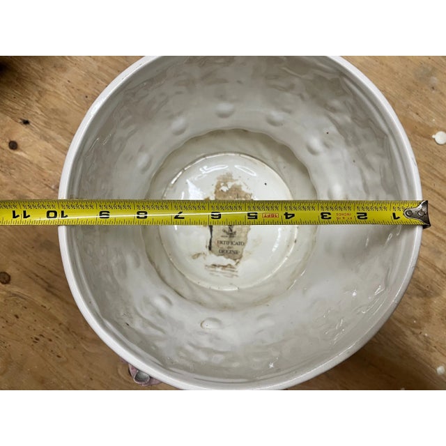 Greige Vintage Floral Capodimonte Planter For Sale - Image 8 of 8