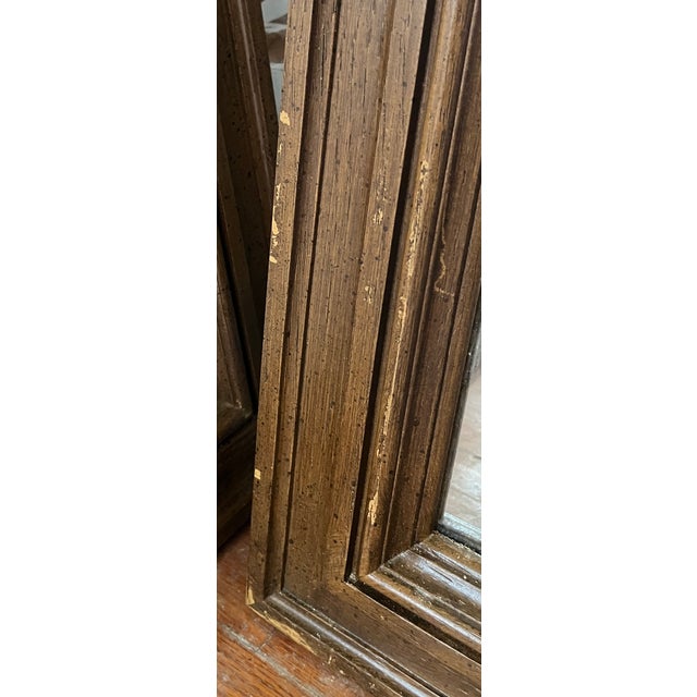 Pair of Vintage Spanish/Baroque Revival Carved Wood Arched Wall Mirrors For Sale - Image 10 of 11