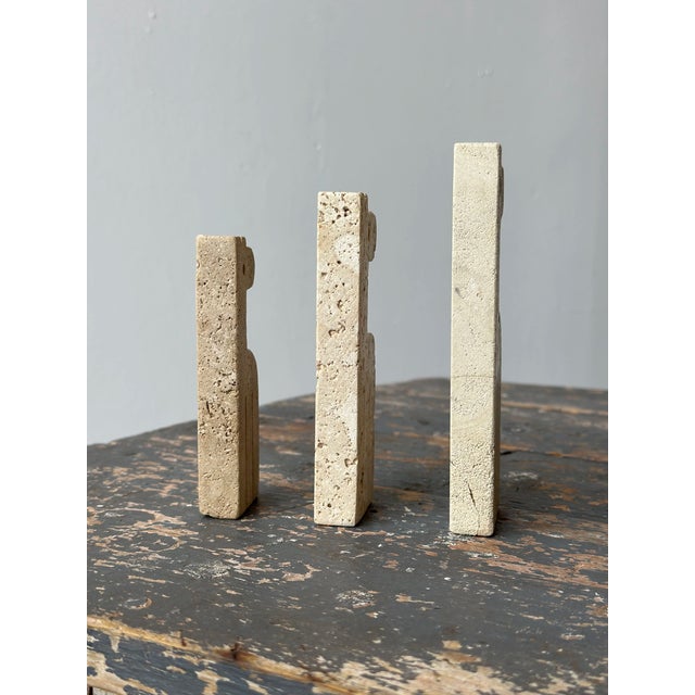 Vintage Travertine Giraffe Sculpture Trio by Fratelli Mannelli, Circa 1970s For Sale - Image 9 of 12
