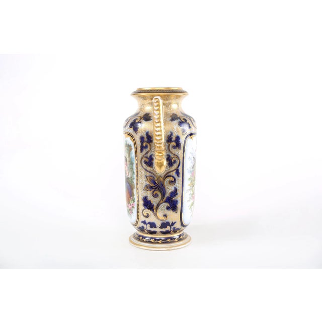 Ceramic Mid 19th Century French Porcelain Decorative Vase with Side Handles For Sale - Image 7 of 11