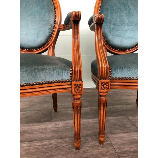 Set of Louis XVI Style Armchairs, 1920s For Sale - Image 6 of 13