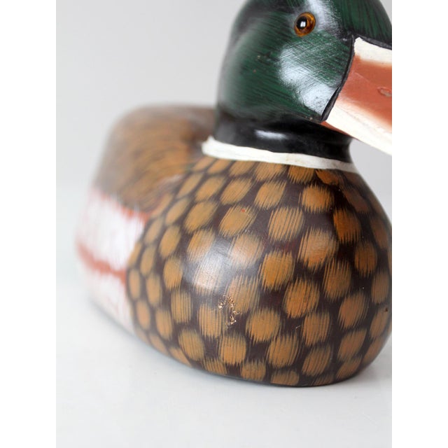 Vintage Hand Painted Wood Mallard Duck Decoy For Sale - Image 10 of 15