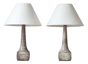 Art Deco Stoneware Table Lamps attributed to Michael Andersen & Sons, Denmark, 1940s, Set of 2