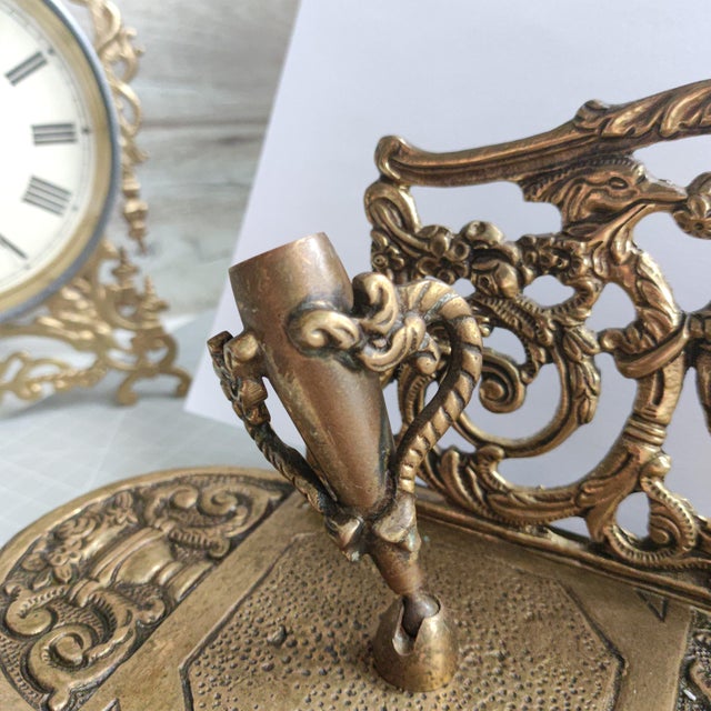 Antique Italian Neo-Baroque Style Letter and Writing Accessory Stand: A Double Pen Holder and a Paper Tray For Sale - Image 4 of 14