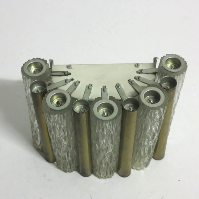 Glass Glass and Brass Wall Lamp from Kaiser Leuchte, 1960s For Sale - Image 7 of 9