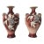 Pair of Antique Japanese Satsuma Moriage Peony Vases 19th C Expertly Restored For Sale