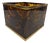 Tortoiseshell Effect Acrylic Glass and Brass Planter, 1970s For Sale