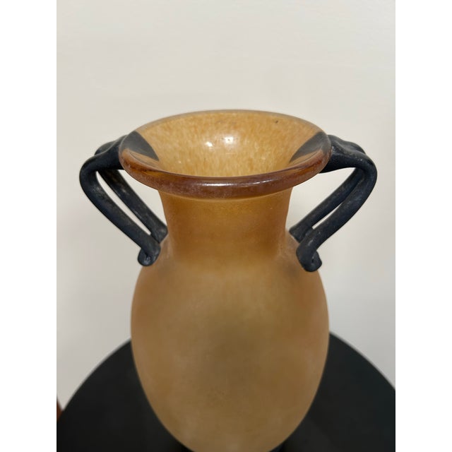 Murano Glass Amphora Scavo Vase Frosted Amber Gold Table Vase Ea Made in Italy For Sale - Image 12 of 12