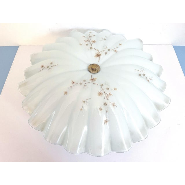 1950s Fluted Glass Parasol Flush Light For Sale - Image 13 of 16
