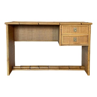 Wicker and Bamboo Desk by Dal Vera, 1976 For Sale