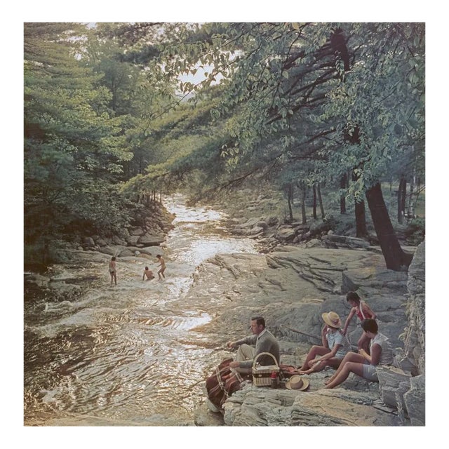 Campbell Falls Picnic, 1959, Limited Estate Stamped, XL Large 2020 For Sale