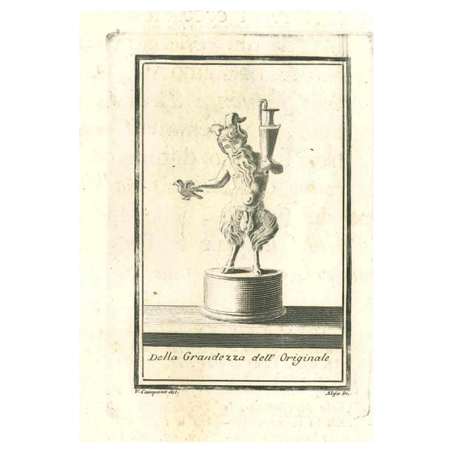 Vincenzo Campana, Ancient Roman Statues, Original Etching, 18th Century For Sale