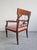 Antique French Empire Mahogany Armchair in Pink Striped Fabric, 1890s For Sale - Image 6 of 15