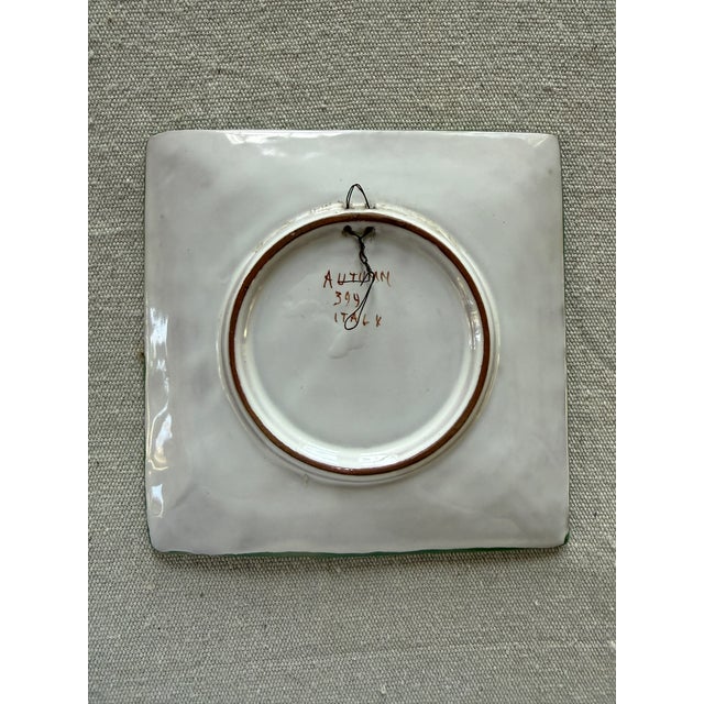 Grand Tour Vintage Italian Hand Painted Autumn Wall Plate Harvest Scene 6.25 Inch For Sale - Image 3 of 3