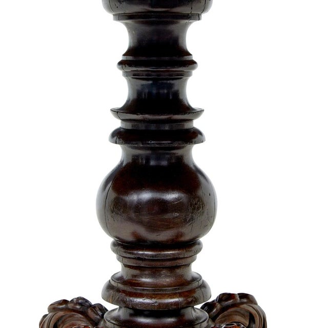 Antique Scandinavian Hand Carved Oval Center Table, 1880 For Sale - Image 3 of 10