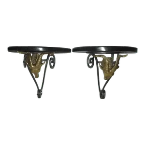 20th Century Neo-Classical Style Ram's Head Wall Brackets, Attributed to Maitland-Smith