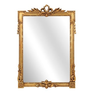 Baroque Gilt Carved Wooden Wall Mirror, Belgium 1950s For Sale