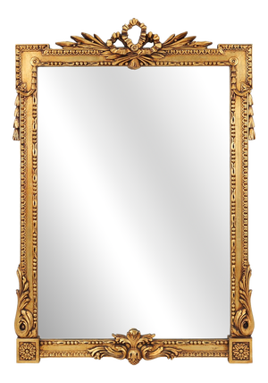 Baroque Gilt Carved Wooden Wall Mirror, Belgium 1950s
