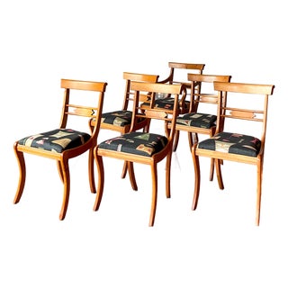 Biedermeier Style Side Chairs, Set of 6 For Sale
